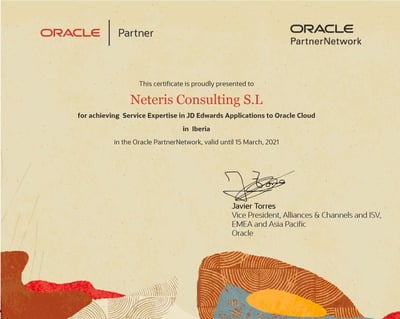 Certificado JDE OCI